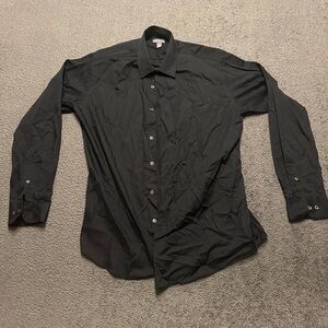 Van Heusen Black w/ Stripes Long-Sleeve Button Down, M